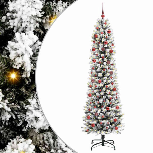 Vidaxl kunstkerstboom met 300 led wit 210 cm pvc en metaal en plastic