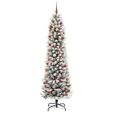 Vidaxl kunstkerstboom met 300 led wit 210 cm pvc en metaal en plastic