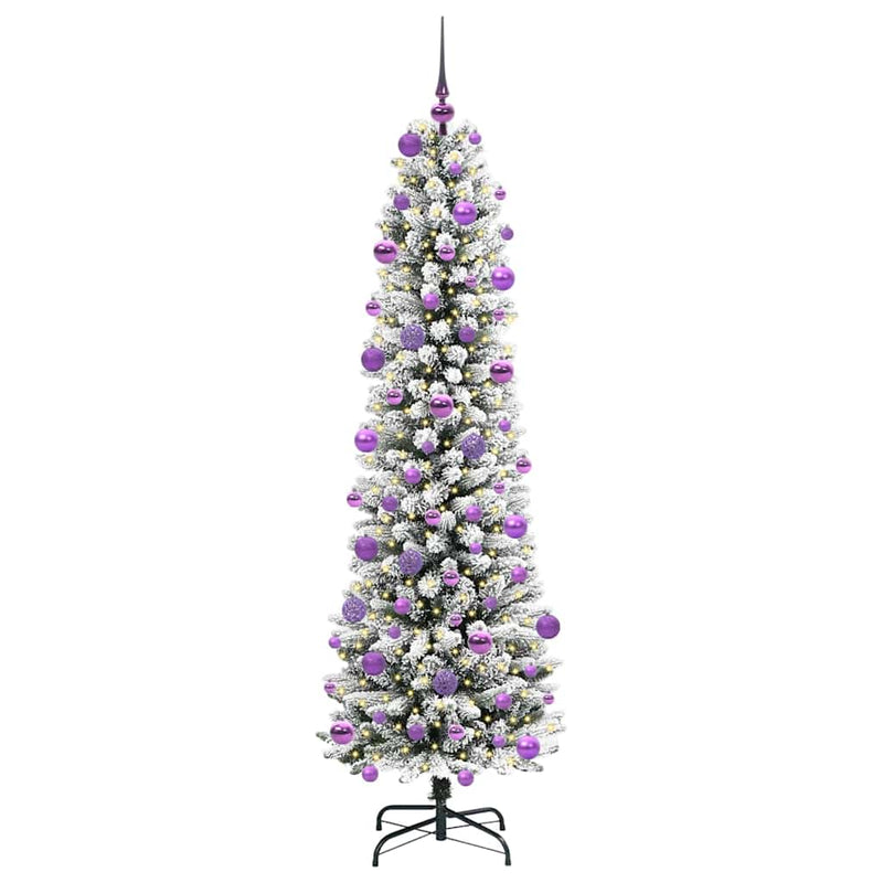 Afbeelding laden in galerijviewer, Vidaxl kunstkerstboom met 300 led wit 210 cm pvc en metaal en plastic
