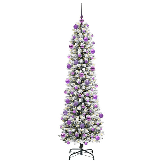 Vidaxl kunstkerstboom met 300 led wit 210 cm pvc en metaal en plastic