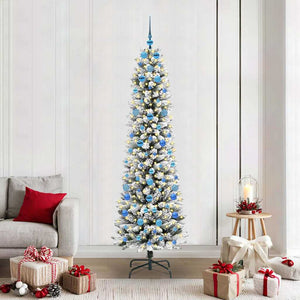 Vidaxl kunstkerstboom met 300 led wit 210 cm pvc en metaal en plastic