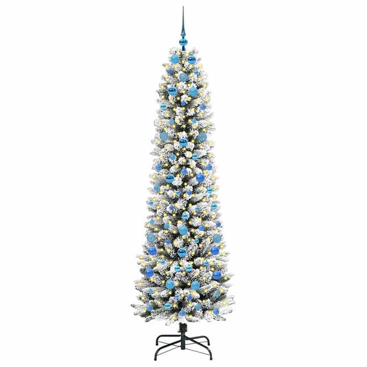 Vidaxl kunstkerstboom met 300 led wit 210 cm pvc en metaal en plastic