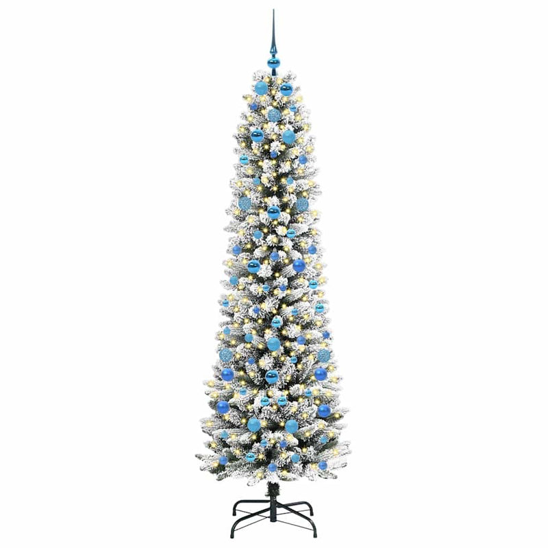 Afbeelding laden in galerijviewer, Vidaxl kunstkerstboom met 300 led wit 210 cm pvc en metaal en plastic
