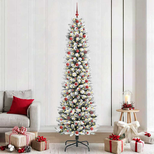 Vidaxl kunstkerstboom met 300 led wit 240 cm pvc en metaal en plastic