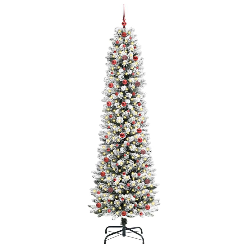 Afbeelding laden in galerijviewer, Vidaxl kunstkerstboom met 300 led wit 240 cm pvc en metaal en plastic
