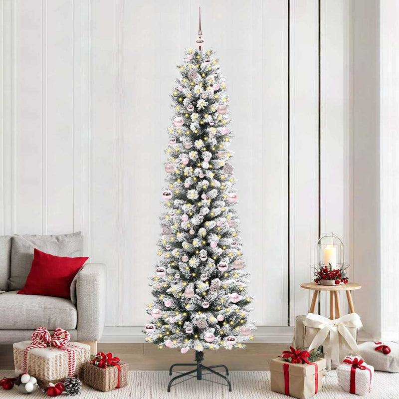 Afbeelding laden in galerijviewer, Vidaxl kunstkerstboom met 300 led wit 240 cm pvc en metaal en plastic
