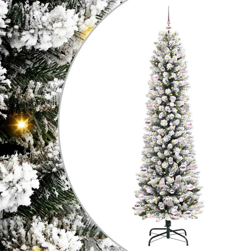Afbeelding laden in galerijviewer, Vidaxl kunstkerstboom met 300 led wit 240 cm pvc en metaal en plastic
