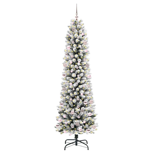 Vidaxl kunstkerstboom met 300 led wit 240 cm pvc en metaal en plastic