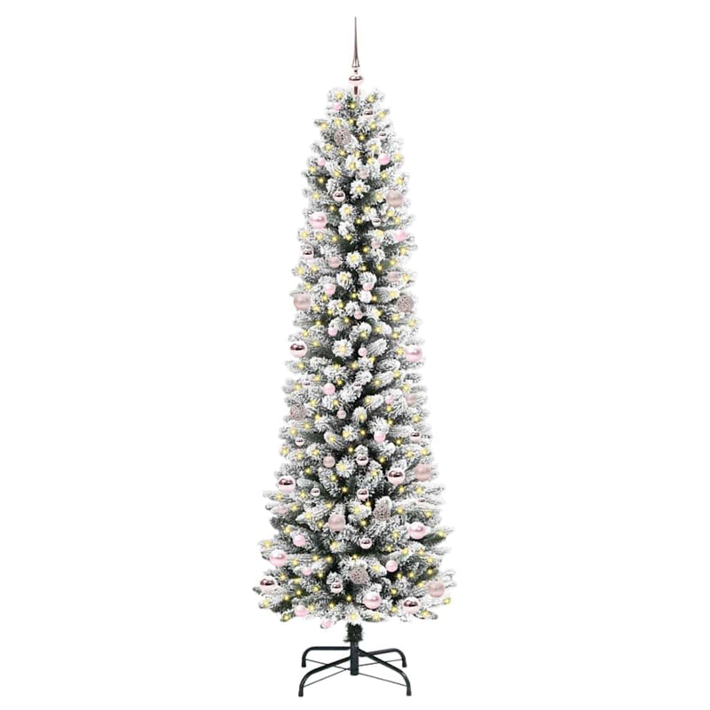 Afbeelding laden in galerijviewer, Vidaxl kunstkerstboom met 300 led wit 240 cm pvc en metaal en plastic

