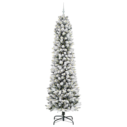 Vidaxl kunstkerstboom met 300 led wit 240 cm pvc en metaal en plastic