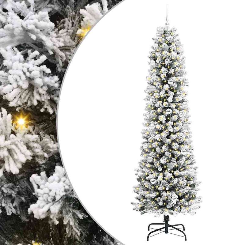 Afbeelding laden in galerijviewer, Vidaxl kunstkerstboom met 300 led wit 240 cm pvc en metaal en plastic
