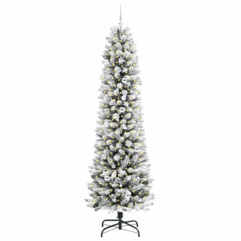 Afbeelding laden in galerijviewer, Vidaxl kunstkerstboom met 300 led wit 240 cm pvc en metaal en plastic

