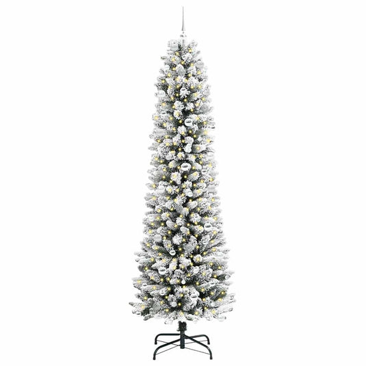 Vidaxl kunstkerstboom met 300 led wit 240 cm pvc en metaal en plastic