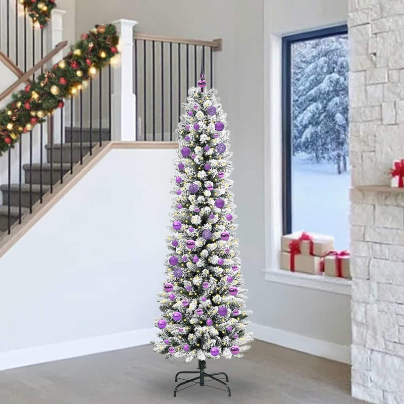 Afbeelding laden in galerijviewer, Vidaxl kunstkerstboom met 300 led wit 240 cm pvc en metaal en plastic
