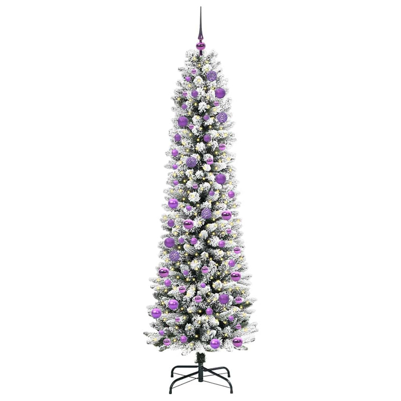 Afbeelding laden in galerijviewer, Vidaxl kunstkerstboom met 300 led wit 240 cm pvc en metaal en plastic
