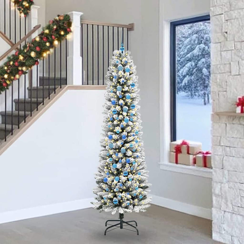 Afbeelding laden in galerijviewer, Vidaxl kunstkerstboom met 300 led wit 240 cm pvc en metaal en plastic
