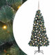 Vidaxl kunstmatige vorstverlichte kerstboom met bal set groen 120 cm