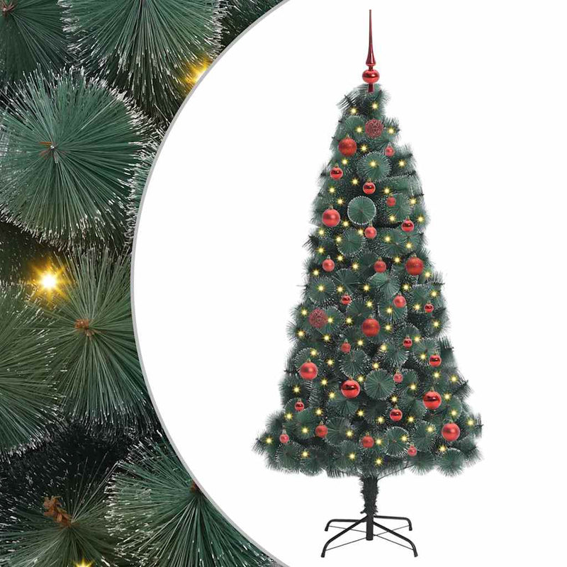 ギャラリービューアに画像をロードする, Vidaxl kunstmatige voorverlichte kerstboom met ballenset groen 150 cm
