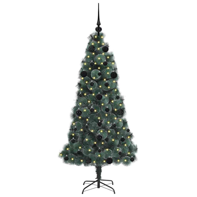 ギャラリービューアに画像をロードする, Vidaxl kunstmatige voorverlichte kerstboom met bal set groen 150 cm
