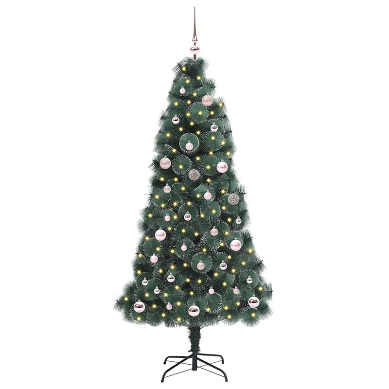 ギャラリービューアに画像をロードする, Vidaxl kunstmatige voorverlichte kerstboom met ballenset groen 150 cm
