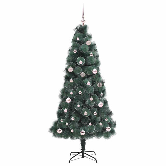 Vidaxl kunstmatige voorverlichte kerstboom met ballenset groen 150 cm