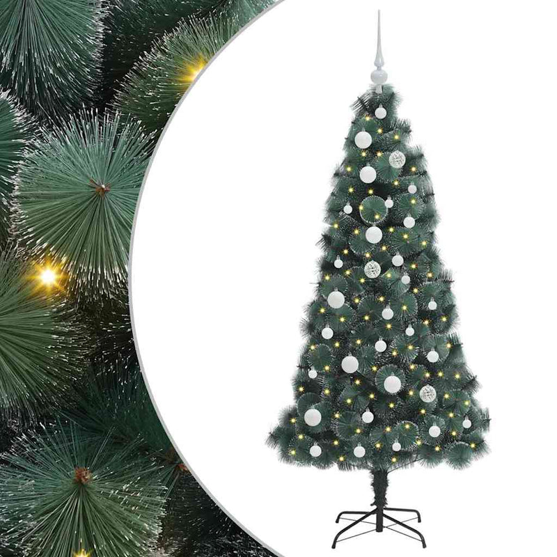 ギャラリービューアに画像をロードする, Vidaxl kunstkerstboom met lichtjes en ballenset groen 150 cm pet
