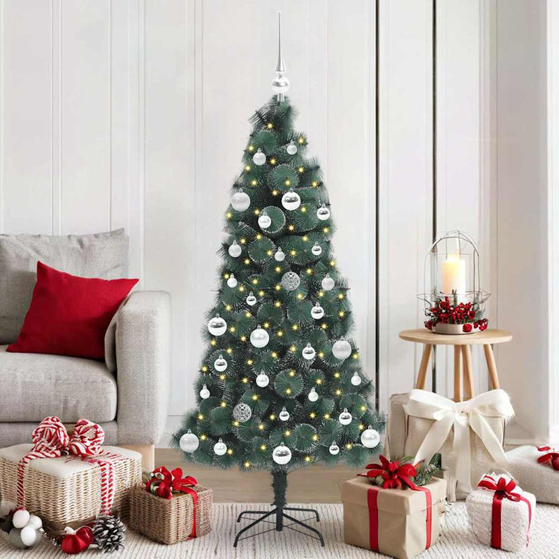 ギャラリービューアに画像をロードする, Vidaxl kunstmatige voorverlichte kerstboom met ballenset groen 150 cm
