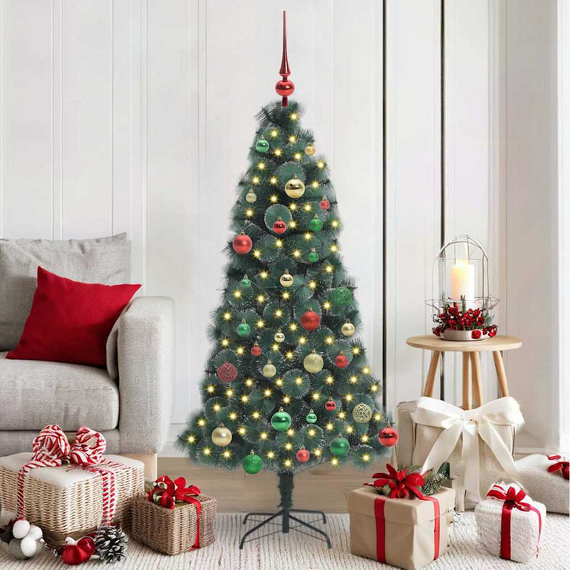 ギャラリービューアに画像をロードする, Vidaxl kunstmatige voorverlichte kerstboom met ballen set groen 150 cm
