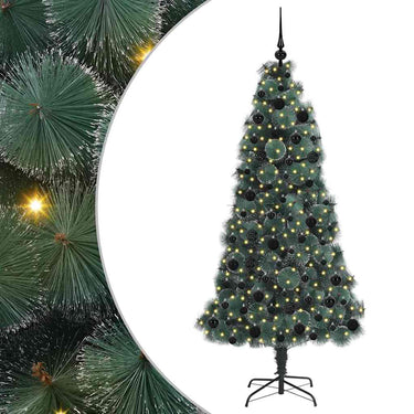 Vidaxl kunst kerstboom met verlichting en bal set groen 180 cm pet