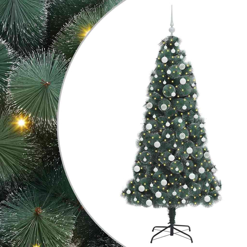 ギャラリービューアに画像をロードする, Vidaxl kunstkerstboom met verlichting en ballenset groen 180 cm pet
