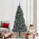 Vidaxl kunstkerstboom met verlichting en ballenset groen 210 cm pet