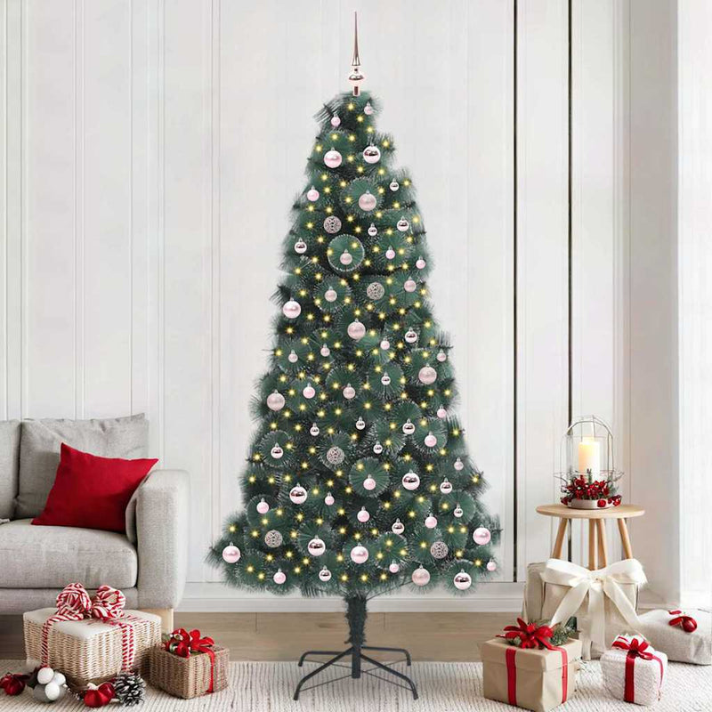 ギャラリービューアに画像をロードする, Vidaxl kunst kerstboom met verlichting en ballenset groen 240 cm pet
