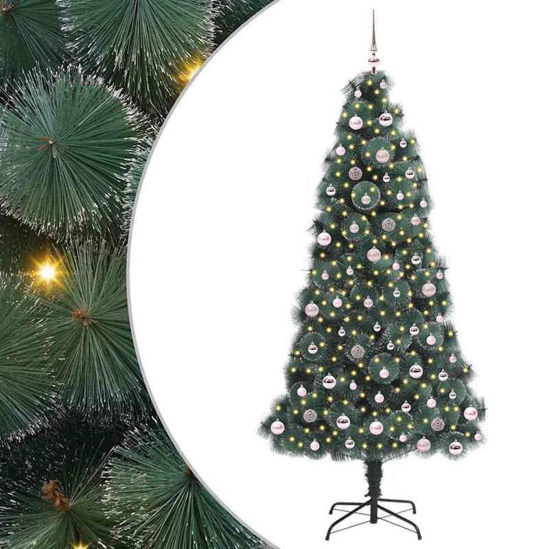 ギャラリービューアに画像をロードする, Vidaxl kunst kerstboom met verlichting en ballenset groen 240 cm pet
