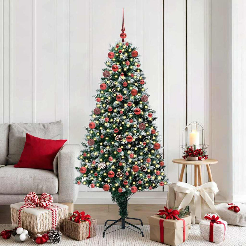 ギャラリービューアに画像をロードする, Vidaxl kunstkerstboom groen 180 cm pvc en staal en kunststof

