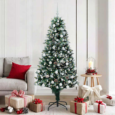 Vidaxl kunstkerstboom groen 180 cm pvc en staal en kunststof