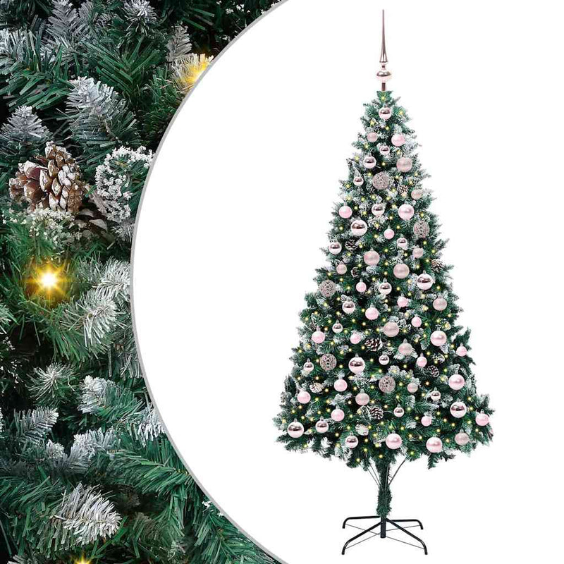 Afbeelding laden in galerijviewer, Vidaxl kunstkerstboom groen 210 cm pvc en staal en kunststof
