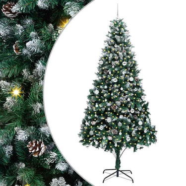 Vidaxl kunstkerstboom groen 240 cm pvc en staal en kunststof
