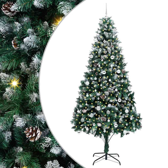 Vidaxl kunstkerstboom groen 240 cm pvc en staal en kunststof