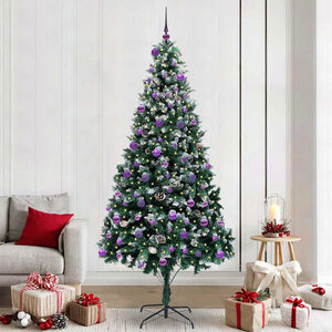 Vidaxl kunstkerstboom groen 240 cm pvc en staal en kunststof