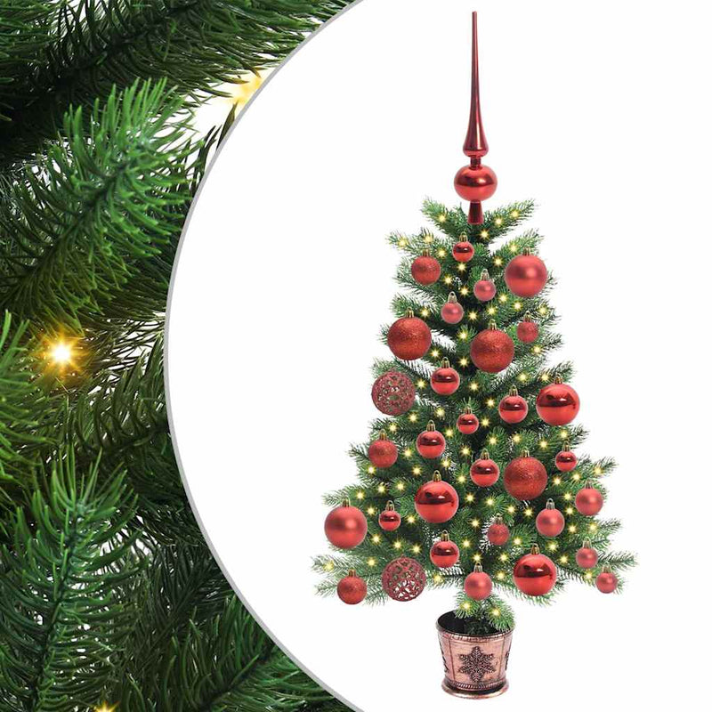 Afbeelding laden in galerijviewer, Vidaxl kerstboom met 150 led met standaard groen 65 cm pe
