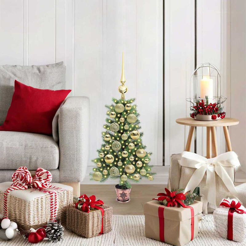 Afbeelding laden in galerijviewer, Vidaxl kerstboom met 150 led met standaard groen 65 cm pe
