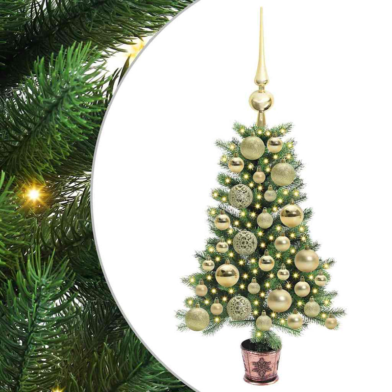 Afbeelding laden in galerijviewer, Vidaxl kerstboom met 150 led met standaard groen 65 cm pe

