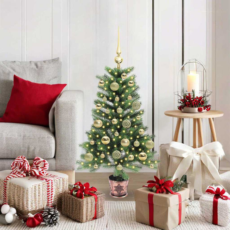 Chargez l'image dans la visionneuse de la galerie, Vidaxl kerstboom met 150 led met standaard groen 90 cm pe
