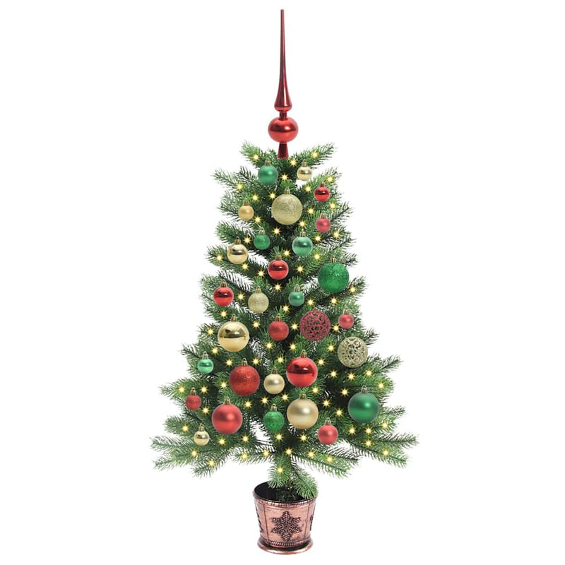 Chargez l'image dans la visionneuse de la galerie, Vidaxl kerstboom met 150 led met standaard groen 90 cm pe
