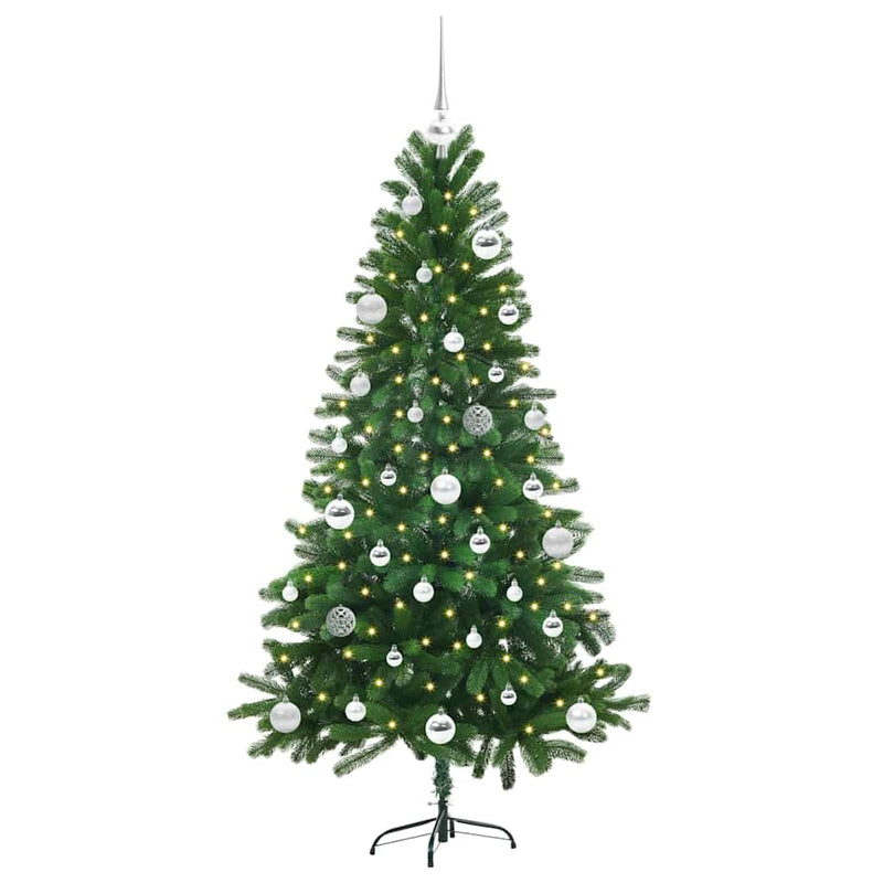 Chargez l'image dans la visionneuse de la galerie, Vidaxl kerstboom met 150 led met standaard groen 150 cm pe
