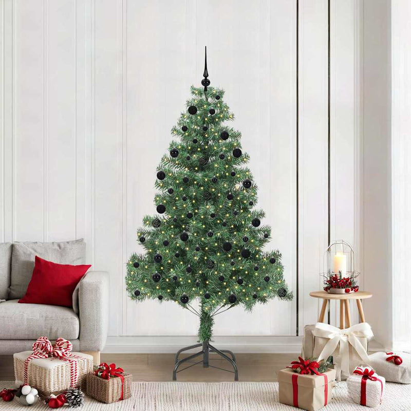ギャラリービューアに画像をロードする, Vidaxl kerstboom met 300 led met standaard groen 210 cm pvc
