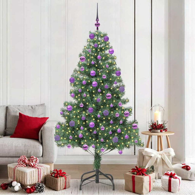 ギャラリービューアに画像をロードする, Vidaxl kerstboom met 300 led met standaard groen 210 cm pvc
