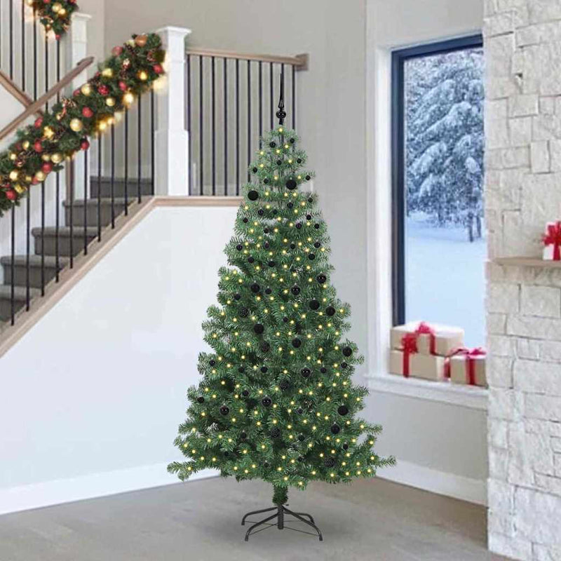 Afbeelding laden in galerijviewer, Vidaxl kerstboom met 300 led met standaard groen 240 cm pvc
