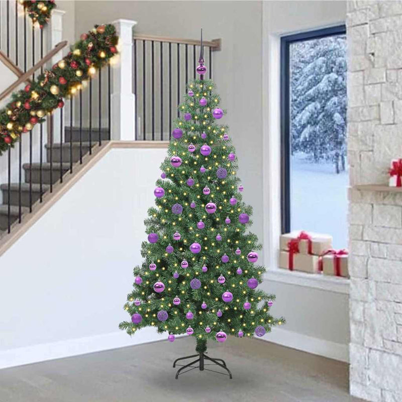 Afbeelding laden in galerijviewer, Vidaxl kerstboom met 300 led met standaard groen 240 cm pvc
