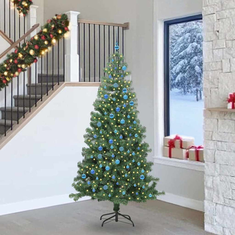 Afbeelding laden in galerijviewer, Vidaxl kerstboom met 300 led met standaard groen 240 cm pvc
